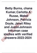 Betty Burns, chana Kumar,Carlotta A. Russe, Mabel Johnson, Patricia Doyle, Janet Riley and JustinJohnson Inhuman case studies with verified answers-2023-2024