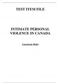 Intimate Personal Violence in Canada 1st Edition By Anastasia Bake (Test Bank)