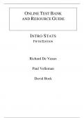 Intro Stats 5th Edition By Richard De Veaux, Paul Velleman, David Bock (Test Bank)