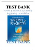 Kaplan & Sadock's Synopsis of Psychiatry 12th Edition Test Bank