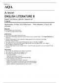 AQA A level ENGLISH LITERATURE B Paper 1A	MAY 2023 QUESTION PAPER: Literary genres: Aspects of tragedy