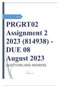 PRGRT02 Assignment 2 2023 (814938) - DUE 08 August 2023