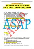 ATI RN MEDICAL SURGICAL PROCTORED EXAM 2019 Verified