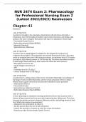 NUR 2474 Exam 2: Pharmacology for Professional Nursing Exam 2 (Latest 2022/2023) Rasmussen