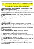 HESI A2 ANATOMY AND PHYSIOLOGY WITH ALL SECTIONS|  UPDATED QUESTIONS & ANSWERS| 97% FEATURED IN THE  ACTUAL EXAM| 2023-2024 UPDATE| GRADED A+ 