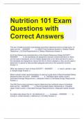 Nutrition 101 Exam Questions with Correct Answers 