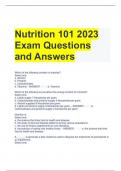 Nutrition 101 2023 Exam Questions and Answers
