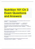 Nutrition 101 Ch 3 Exam Questions and Answers 