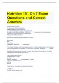 Nutrition 101 Ch 7 Exam Questions and Correct Answers
