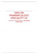 HESI PN PHARMACOLOGY SPECIALITY V2  QUESTIONS & ANSWERS (RATED A+100% VERIFIED LATEST UPDATE