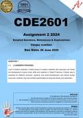 CDE2601 Assignment 2 (COMPLETE ANSWERS) 2024- Due 28 June 2024