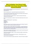 2023 Firefighter Test Study Guide CALFIRE Final Exam Questions With Correct Answers