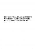 EDF 6221 FINAL EXAM QUESTIONS WITH 100% VERIFIED ANSWERS | LATEST UPDATE GRADED A+