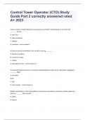 Control Tower Operator (CTO) Study Guide Part 2 correctly answered rated A+ 2023