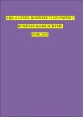 AQA A LEVEL BUSINESS 7132/3 PAPER 3 MARK SCHEME JUNE 2022| 100% Verified