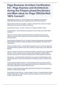 Pega Business Architect Certification 8.6 : Pega Express and Architecture during the Prepare phase(Vocabulary and Main ideas for Pega CBA)Verified 100% Correct!!