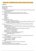 NURS 350 : PHARMACOLOGY FINAL EXAM STUDY GUIDE