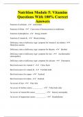 Nutrition Module 5: Vitamins Questions With 100% Correct Answers