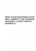 NERC FINAL EXAM QUESTIONS WITH CORRECT AND VERIFIED ANSWERS | LATEST UPDATE GRADED A+ (2023/2024)