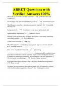 ABRET Questions with Verified Answers 100%