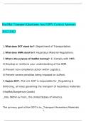 HazMat Transport Test Questions and Answers  2022/2023  Verified Answers