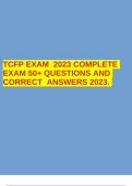 TCFP EXAM 2023 COMPLETE EXAM 50+ QUESTIONS AND CORRECT ANSWERS 2023.