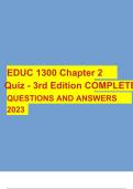 EDUC 1300 Chapter 2 Quiz - 3rd Edition COMPLETEQUESTIONS AND ANSWERS 2023