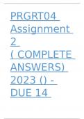 PRGRT04 Assignment 2 
