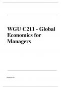 WGU C211 Global Economics For Managers Exam Questions And Answers 2022/2023 (Verified Answers)