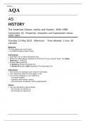 AQA AS HISTORY The American Dream: reality and illusion, 1945–1980 Component 2Q MAY 2023 QUESTION PAPER - Prosperity, inequality and Superpower status, 1945–1963