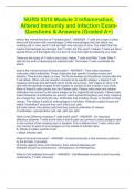 NURS 5315 Module 3 Inflammation, Altered Immunity and Infection Exam- Questions & Answers (Graded A+)