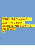 EDUC 1300 Chapter 5 Quiz - 3rd Edition QUESTIONS AND ANSWERS 2023 GRADED A+.
