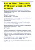 Insider Threat Awareness 2023 Exam Questions With Answers