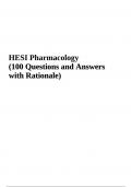 HESI Pharmacology 100 Questions With Answers