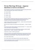 Private Pilot Stage III Exam – Jeppeson Questions & Answers (Graded A)