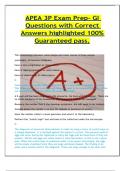 APEA 3P Exam Prep- GI  Questions with Correct  Answers highlighted 100% Guaranteed pass.   