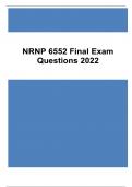 NRNP 6552 Final Exam Questions 2022