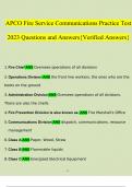 APCO Fire Service Communications Practice Test 2023 Questions and Answers{Verified Answers}