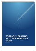 Portage Learning PSYC 140 Module 5 Exam