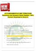 ATI FUNDAMENTALS MID TERM EXAM Questions and Answers (latest Update), 100% Correct, Download to Score A