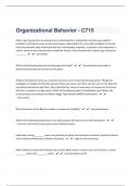 Organizational Behavior - C715/131 Questions With Updated Answers