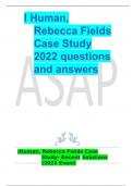 I Human, Rebecca Fields Case Study 2022 questions and answers