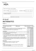 AQA A level MATHEMATICS Paper 1 JUNE 2023 QUESTION PAPER