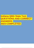 Indiana QMA State Test QUESTIONS AND CORRECT ANSWERS 2023 COMPLETED.