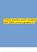 TCOLE practice exam complete 2023 100% correct graded A+.