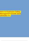 Intro to Explosive Safety Management EXAM 2023 GRADED A+.