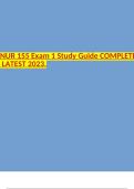 NUR 155 Exam 1 Study Guide COMPLETE LATEST 2023.