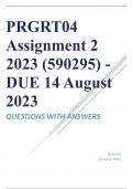 PRGRT04 Assignment 2 2023 (590295) - DUE 14 August 2023