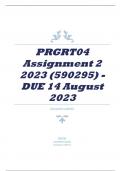 PRGRT04 Assignment 2 2023 (590295) - DUE 14 August 2023