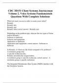 CDC 3D151 Client Systems Journeyman Volume 2. Voice Systems Fundamentals Questions With Complete Solutions